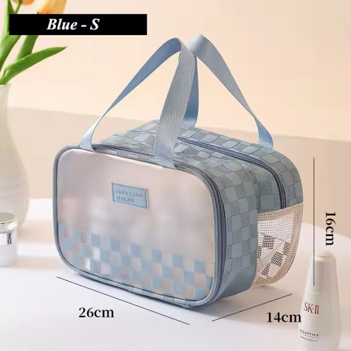 Bolsa de lavado separada en seco y húmedo para mujer, bolsa de almacenamiento de cosméticos, bolsa de artículos de tocador de viaje, accesorios de maquillaje de baño, funda con soporte para toalla, nuevo - 1