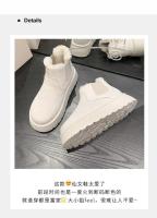 Botas de nieve cálidas para mujer, botas con plataforma antideslizante, suela de goma gruesa, fieltro, algodón, invierno, 2024 - details 3