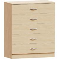 Cajónera de 5 Cajones de Metal con Tiradores y Rieles Soporte Exclusivo Antideinclinación para Cajón Muebles de Dormitorio Riano en Blanco - details 17