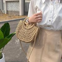 Bolso de playa de media luna de vid de hierba tejido a mano, bolso de hombro hueco de verano para mujer de gran capacidad - details 30
