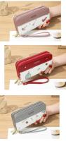 Nueva cartera larga para mujer, bolso para teléfono con doble cremallera, cartera con tachuelas para estudiante, bolso de mano de gran capacidad, monedero suave - details 5