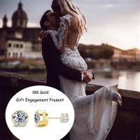 Pendientes de Moissanita Diamante Real AU750 0.3-2ct en Oro Auténtico 18K Joyería Fina Brillante Regalo de Boda para Mujer Mujer - details 5