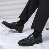 Zapatos Lefu para hombre, calzado sencillo y versátil con relieve sonriente, moda británica de negocios, talla grande - details 4