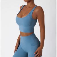 Sujetador deportivo cómodo y agradable para la piel con almohadilla para el pecho, camiseta sin mangas para mujer, gimnasio, Fitness, correr, Yoga, chaleco elástico, ropa interior para mujer - details 6