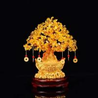 Lingote de oro chino de la suerte, árbol de la fortuna de cristal, adorno de riqueza, decoración de mesa para el hogar y la Oficina, artesanías de mesa - details 4
