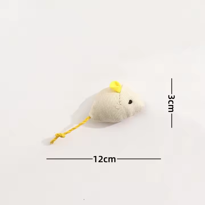 Sistema de muñeca del ratón de la felpa de la simulación, juguete resistente al ras del gato de los dientes del ratón de la pluma - 1