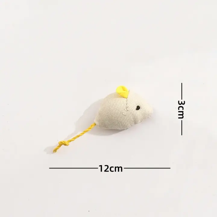 Sistema de muñeca del ratón de la felpa de la simulación, juguete resistente al ras del gato de los dientes del ratón de la pluma - 1