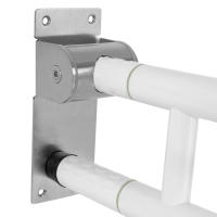 Barra de agarre de seguridad para inodoro plegable, barra de agarre blanca en forma de L para discapacitados, Asa de asistencia para baño y ducha, Riel de mano para inodoro - details 9