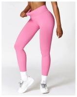 Mallas de Yoga para mujer, pantalones deportivos sin costuras de cintura alta, con realce de caderas, para entrenamiento y correr - details 6