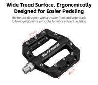 ROCKBROS-pedales de nailon para bicicleta de montaña, plataforma grande, antideslizante, ligero, 9/16 pulgadas - details 6
