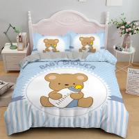 Cubierta de Edredón con Diseño de Oso de Dibujos Animados Microfibra 2/3PCS Ropa de Cama para Niñas y Niños Comfortable y Adorable - details 8