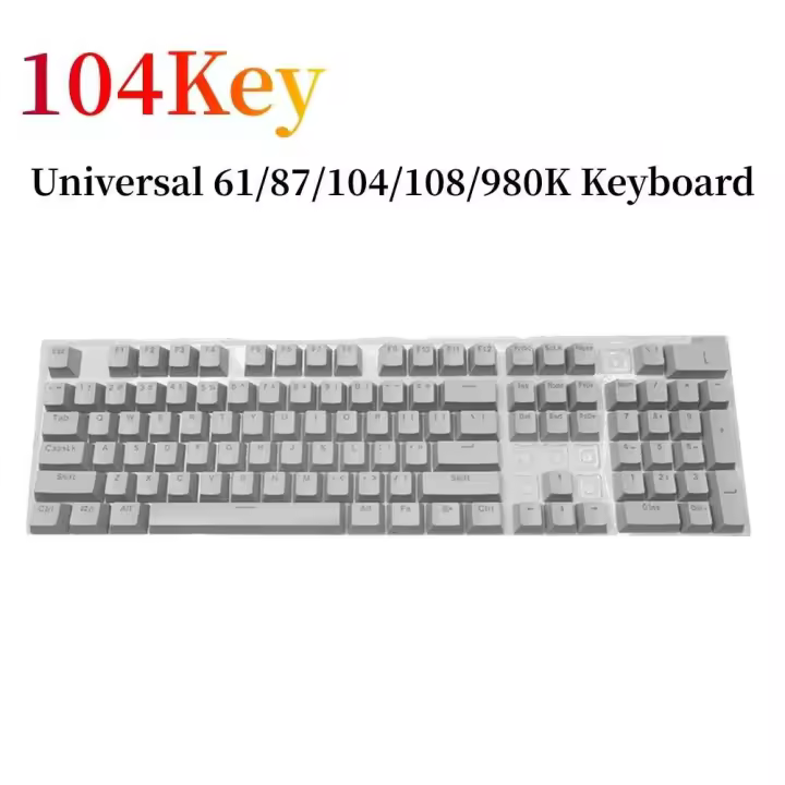 Kit DIY Nical 104 Uds, Retroiluminado, Monocromo, ABS, Cubierta Rosa Para Teclado Cherry MX 61/87/104 - 1