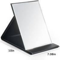 Espejo de Vanidad Plegable Portátil de Cuero PU Soporte Ajustable Ideal para Viajes 7X10 Pulgadas - details 0