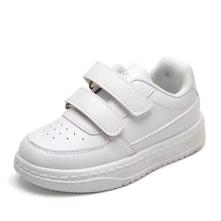 Los niños pequeños zapatos blancos 2025 primavera y otoño nuevos niños zapatos deportivos blanco de las niñas zapatos casuales de junta de suela suave zapatos de bebé lista - 1