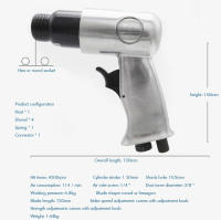 Taladro de Martillo de pala de cincel neumático, herramienta de alta resistencia con cinceles redondos y hexagonales, tornillo de aire de 1/4 pulgadas, 4500rpm - details 4