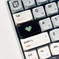 Echome Sombrero de Teclas en Forma de Corazón Transparente Teclado Mecánico de Desplazamiento Corto Personalizado Fresco ABS Accesorio de Juegos y Regalo - details 2