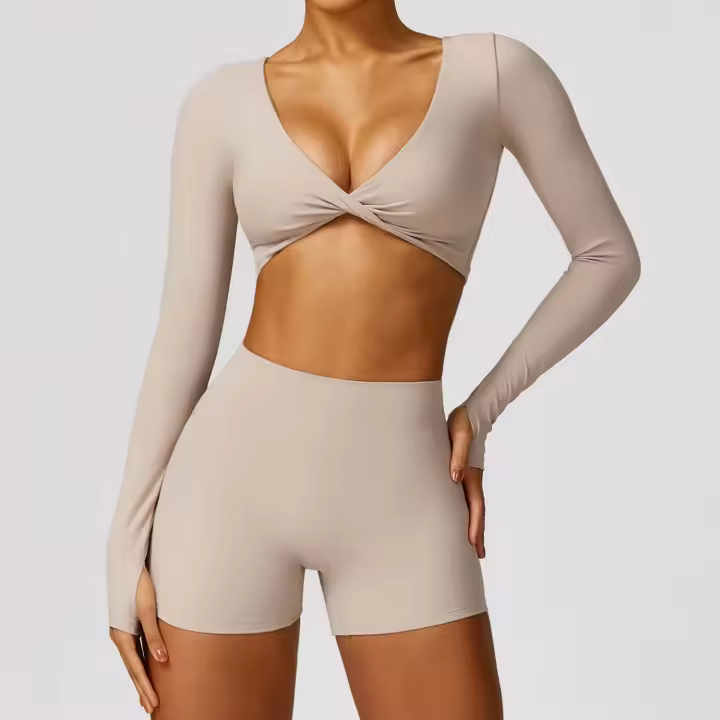 Pantalones de yoga deportivos de manga larga para mujer de 2 piezas - 1