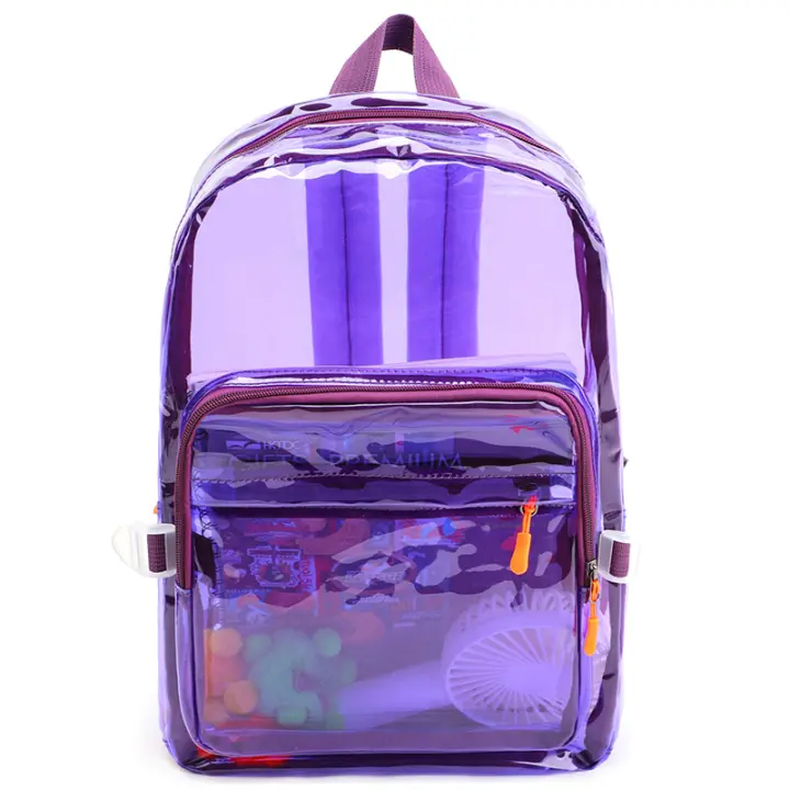 Nueva mochila de PVC transparente, estudiantes, moda, ocio, gran valor, mochila escolar de gran capacidad, multicolor opcional, impermeable - 1