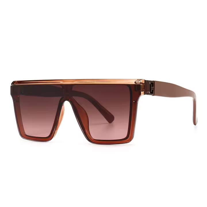 Toyear-gafas de sol cuadradas para hombre y mujer, lentes de sol de marca de diseñador de lujo, a la moda, Estilo Vintage, montura grande, parte superior plana, UV400 - 1