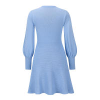 Vestidos de suéter de manga acampanada para mujer, vestido con forma de princesa, Azul S - details 9