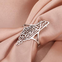 Anillo de Acero Inoxidable Dorado con Mapa de Palestina Ajustable para Hombres y Mujeres - details 2