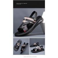 Sandalias de piel auténtica para hombre, chanclas de playa con amortiguación de aire, de diseñador, con hebilla, envueltas en el tobillo, de marca - details 3