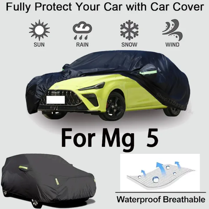 Funda Completa para Auto MG 5, Protección Exterior - Resistente a la Nieve, Parasol, Impermeable y a Prueba de Polvo, Accesorios para Automóvil - Negro - 1