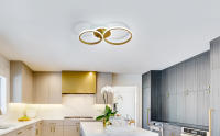 Plafón LED de Techo Dorado 42W GOECO, 6500K Luz Blanca Fría, Acrílico, Lámpara Techo Nórdica Decorativa para Sala de estar, Dormitorio, Comedor, 52*30*9,5CM - details 0
