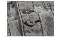 Chaleco de Mezclilla Rasgado Retro para Hombres sin Mangas Estilo Casual con Abrigo de Mezclilla Vintage para Primavera Verano Otoño Lavado en Máquina Cuidado de la Tela: Algodón 80% Poliéster 20% - details 9