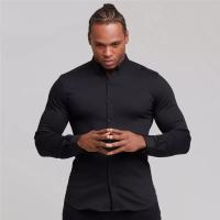 Camisas ajustadas para hombres de negocios juveniles, ropa Formal profesional sin hierro, Color sólido, guapo - details 3