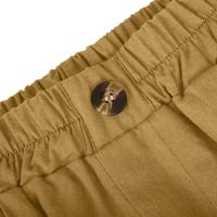 Pantalones Cortos de Lino y Algodón para Mujer Color Sólido, Cintura Suelta, Bolsillo, Botón, Moda Casual - details 53