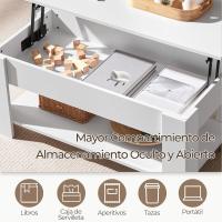 Mesa de Café Elevable y Extensible con Revistero 98x50x(41,8-56) cm Mueble para Sala de Estar y Comedor - details 12
