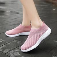 Zapatos de calcetines transpirables para mujer, zapatillas deportivas suaves para caminar, zapatos planos cómodos informales a la moda, color azul - details 7