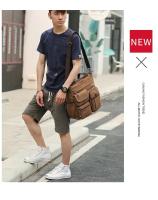 Bolso de mensajero de lona para hombre, bandolera Unisex, bolso de hombro para viaje, trabajo, universidad, Vintage, maletín - details 5