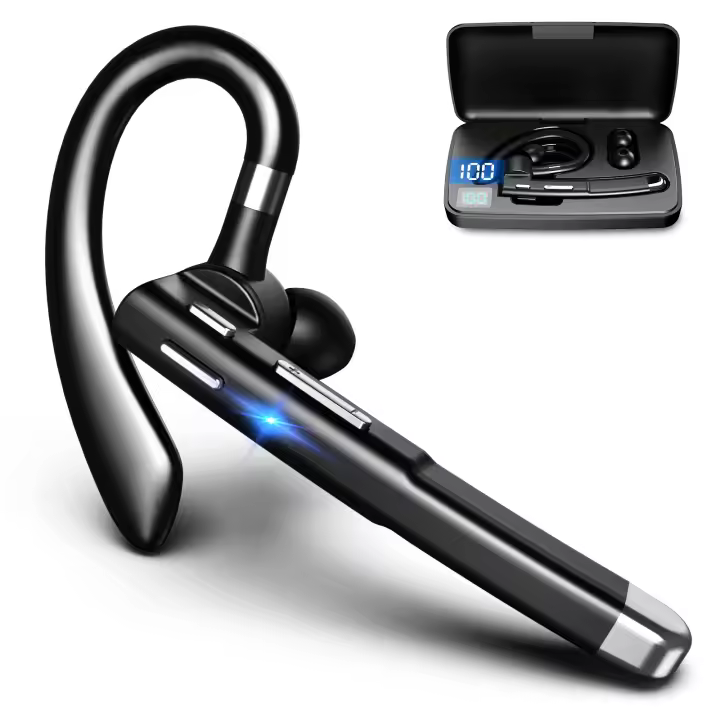 Auriculares Bluetooth 2025, Auriculares Inalámbricos con Micrófono, Auricular Bluetooth Adecuado para Oficina, Auriculares de Camionero con 120 Horas de Tiempo de Espera, para Teléfonos iPhone y Android Samsung Xiaomi Huawei - 1