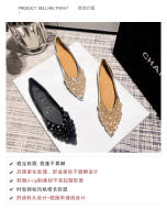 Zapatos de punta para mujer, planos, nuevos de primavera y otoño, zapatos de boca ligera plateada, suela suave para mujer de talla grande, zapatos de dama. - details 3