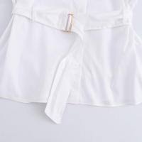 Camisas Grandes con Cinturón para Mujer OUWU Estilo Francés para Primavera Moda de Calle Holgada - details 4