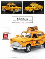 Modelo de coche de Taxi de aleación 1:36 con sonido y luz, vehículo fundido a presión, juguete para niños, juguetes educativos coleccionables de acción, regalo para niños - details 6