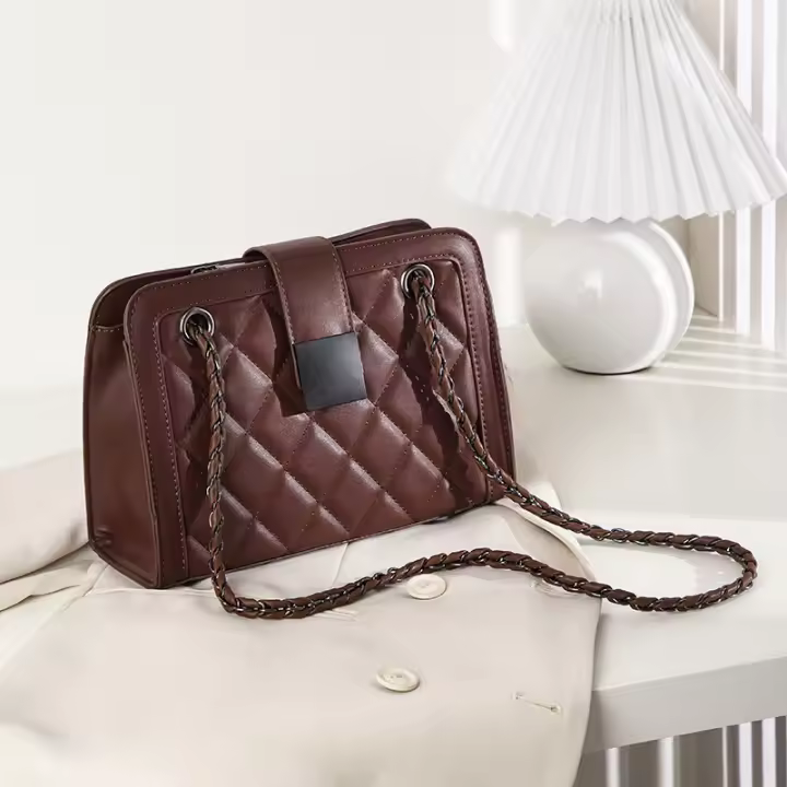 Nueva Moda Y Popular Cadena De Las Mujeres Bolso De Hombro Pu, De Gran Capacidad Minimalista Mensajero Pequeño Bolso Cuadrado - 1