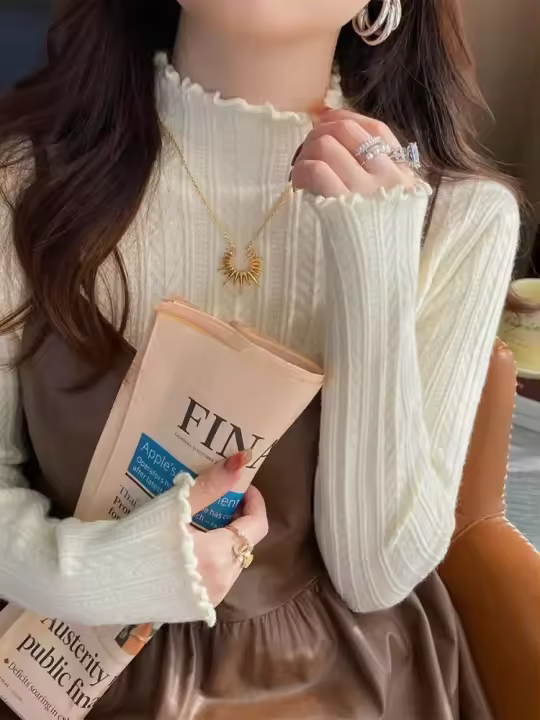 2025 High Otoño/Invierno Top suéter suave de punto para mujer - 1