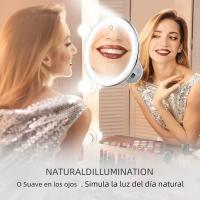 Espejo de Maquillaje Portátil con Luz LED 10x Más Grande, Pantalla Táctil, Batería Seca - details 1