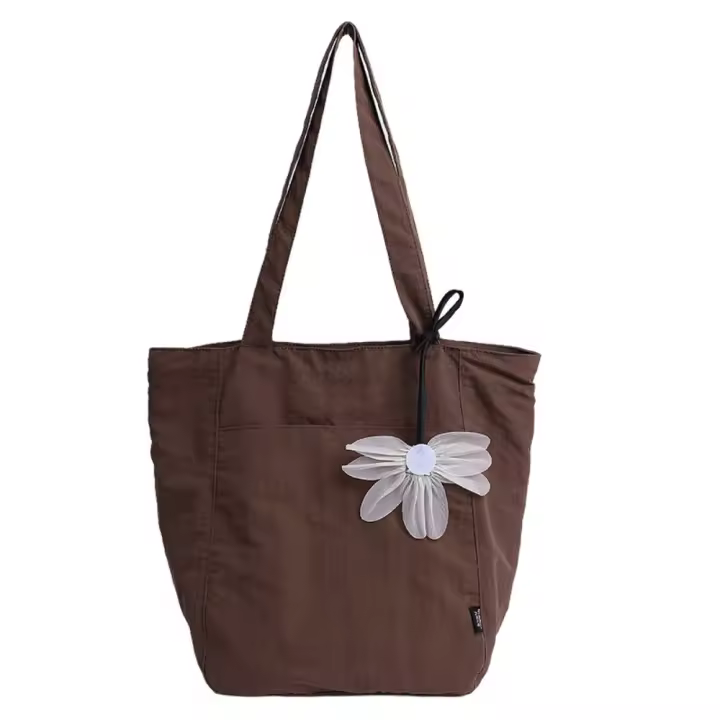 Bolso de hombro de nailon de estilo coreano informal, bolso de mano ligero impermeable, bolso de mano de gran capacidad de Color sólido, bolso de viaje - 1