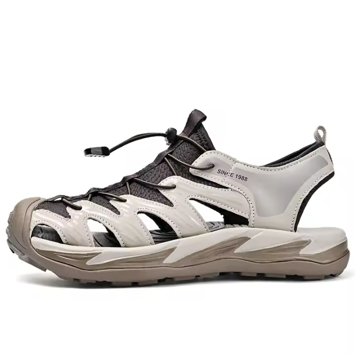 Sandalias de Cuero de Vaca Grandes Tamaños Zapatos de Playa de Verano para Hombres - 1