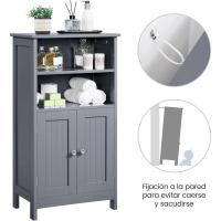 Armario de Baño de Madera Organizador de Almacenamiento con Estante 50x30x92,5cm - details 13