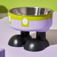 Cuenco antideslizante de acero inoxidable para mascotas, antivuelco con soporte, cuenco para gatos de pierna alta, cuenco de protección del cuello para gatos de gran capacidad - details 2