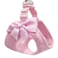 Conjunto de correa de arnés para perro, chaleco con pajarita, decoración de diamantes pequeños, arnés suave para perros pequeños y medianos - details 24