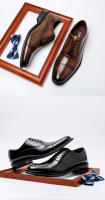 Zapatos de cuero de los hombres de triple articulación de cuero aumento de altura interior zapatos de cuero estilo británico - details 13