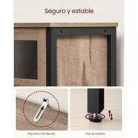 Aramrio de Almacenamiento, Aparador con Puertas de Cristal, para Comedor, Salón, Cocina, Estilo Industrial, Marrón Rústico y Negro - details 14