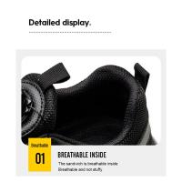 Zapatos De Seguridad Para Hombre Con Botones Giratorios Y Punta De Acero Indestructibles Antipinchazos Y Con Almohadilla De Aire Botas De Trabajo Con Suela De Goma Material De Tela Y Algodón - details 19