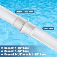 Kit de adaptador de manguera para piscina de 4 Uds., acoplamiento de conector de manguera de 1-1/4 pulgadas o 1-1/2 pulgadas y adaptador B de manguera 11238 para aspiradora de piscina - details 1